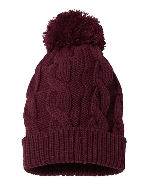 Richardson 141R Chunk Twist Cuffed Beanie #color_Burgundy