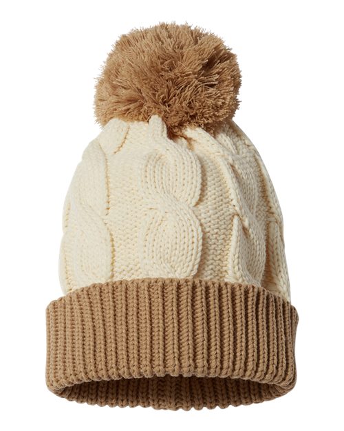 Richardson 141R Chunk Twist Cuffed Beanie #color_Cream/ Mocha