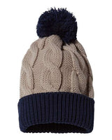 Richardson 141R Chunk Twist Cuffed Beanie #color_Stone/ Navy