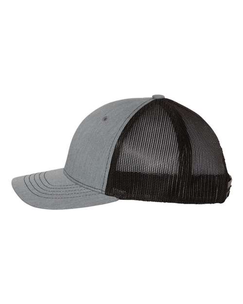 Richardson 112Y Youth Trucker Snapback Cap #color_Heather Grey/ Black