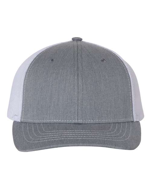 Richardson 112Y Youth Trucker Snapback Cap #color_Heather Grey/ White