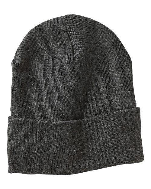 ""Sportsman SP12FL 12" Fleece Lined Cuffed Beanie" #color_Heather Charcoal"
