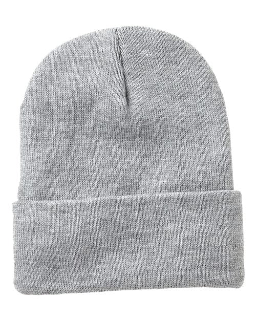 ""Sportsman SP12FL 12" Fleece Lined Cuffed Beanie" #color_Heather Grey"