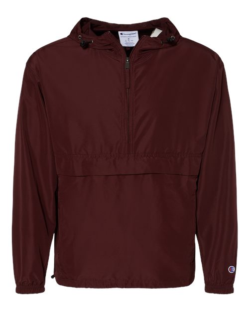 Champion CO200 Adult Packable Anorak 1/4 Zip Jacket #color_MAROON