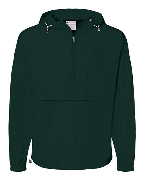 Champion CO200 Adult Packable Anorak 1/4 Zip Jacket #color_DARK GREEN