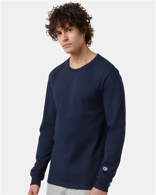Champion T453 Unisex Heritage Long-Sleeve T-Shirt #color_NAVY