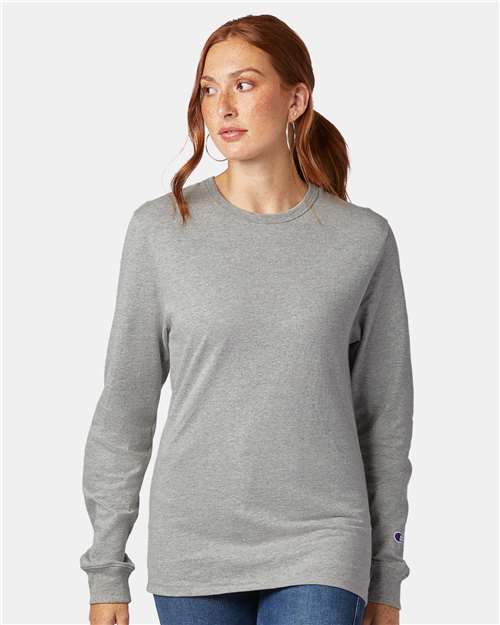 Champion T453 Unisex Heritage Long-Sleeve T-Shirt #color_OXFORD GRAY