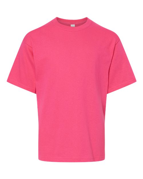 M&O 4850 Youth Gold Soft Touch T-Shirt #color_Heliconia