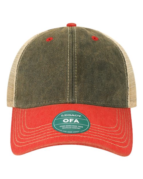 LEGACY OFA Old Favorite Trucker Cap #color_Black/ Scarlet Red/ Khaki