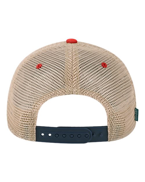 LEGACY OFA Old Favorite Trucker Cap #color_Navy/ Scarlet Red/ Khaki