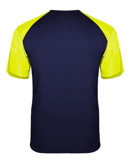 Badger 4230 Breakout T-Shirt #color_Navy/ Safety Yellow