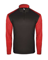 Badger 4231 Breakout Quarter-Zip Pullover #color_Black/ Red