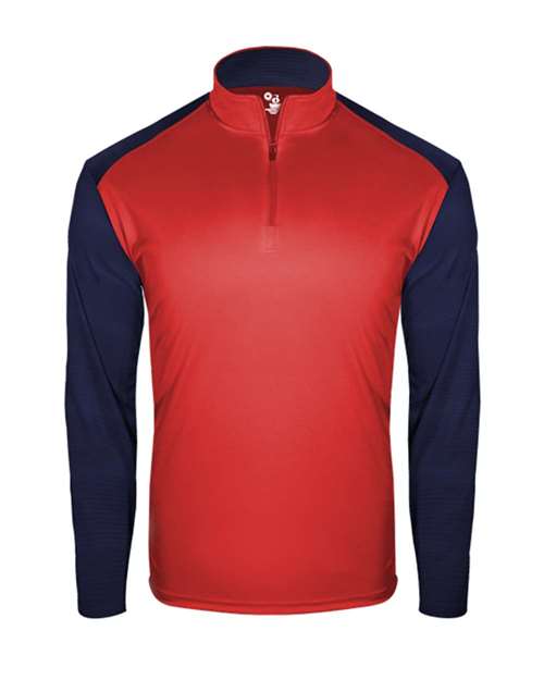 Badger 4231 Breakout Quarter-Zip Pullover #color_Red/ Navy