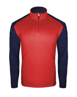 Badger 4231 Breakout Quarter-Zip Pullover #color_Red/ Navy