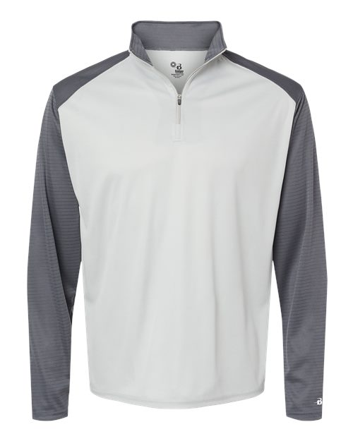 Badger 4231 Breakout Quarter-Zip Pullover #color_Silver/ Graphite