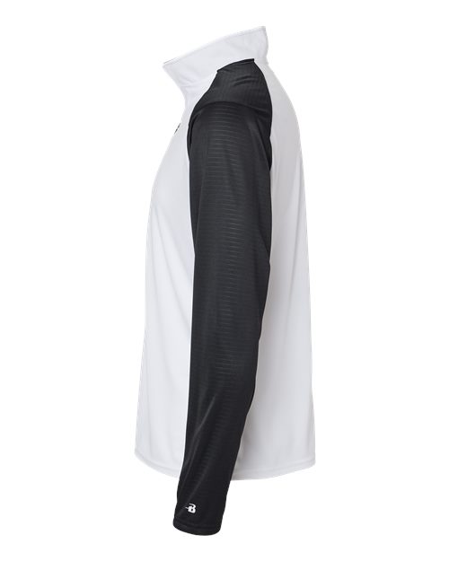 Badger 4231 Breakout Quarter-Zip Pullover #color_White/ Black