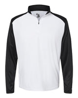 Badger 4231 Breakout Quarter-Zip Pullover #color_White/ Black