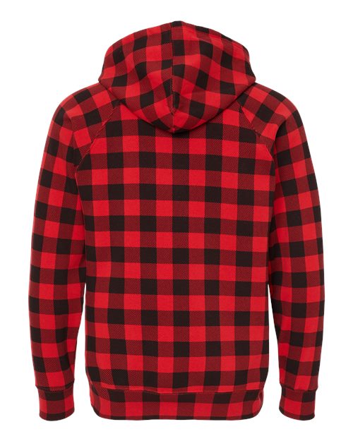 Independent Trading Co. PRM33SBP Special Blend Raglan Hooded Sweatshirt #color_Red Buffalo Plaid