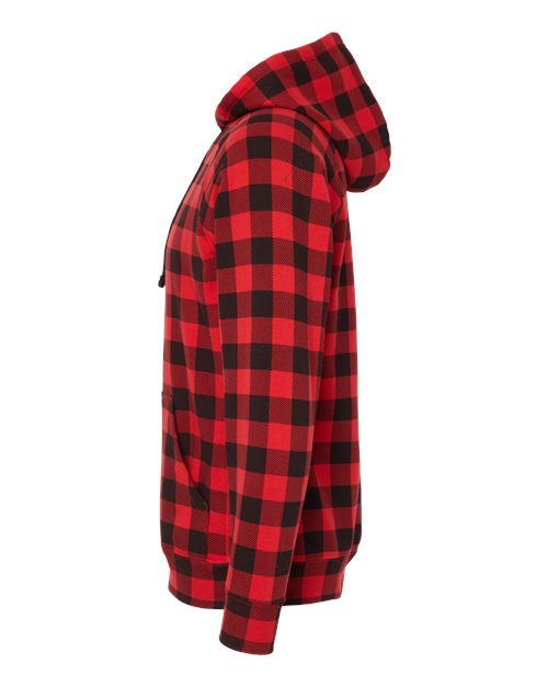 Independent Trading Co. PRM33SBP Special Blend Raglan Hooded Sweatshirt #color_Red Buffalo Plaid