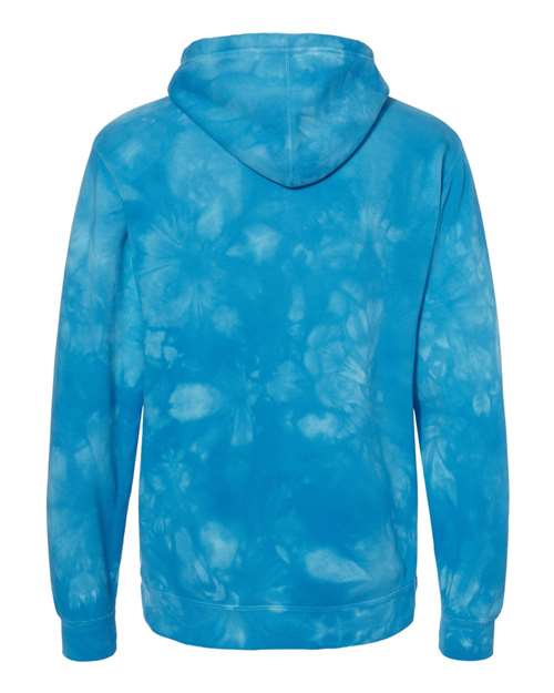 Independent Trading Co. PRM4500TD Midweight Tie-Dyed Hooded Sweatshirt #color_Tie Dye Aqua Blue