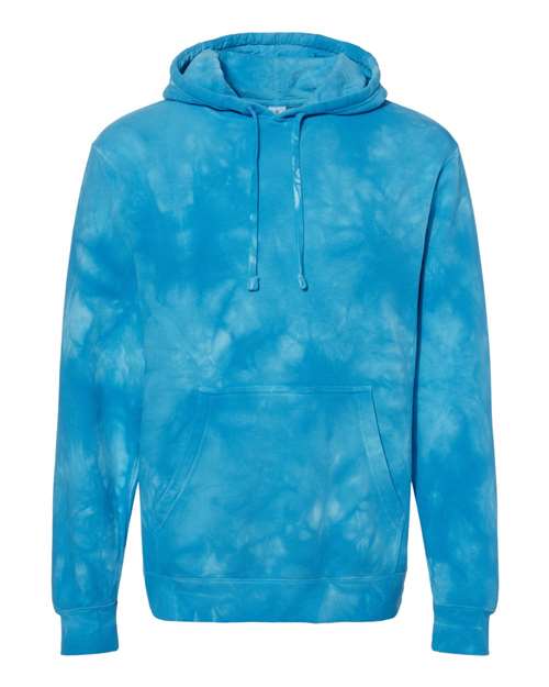 Independent Trading Co. PRM4500TD Midweight Tie-Dyed Hooded Sweatshirt #color_Tie Dye Aqua Blue