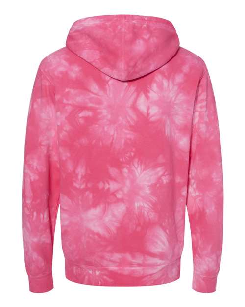 Independent Trading Co. PRM4500TD Midweight Tie-Dyed Hooded Sweatshirt #color_Tie Dye Pink