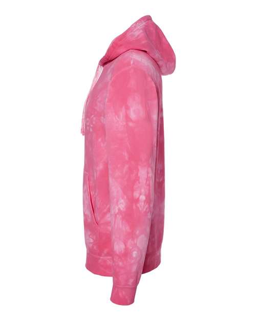 Independent Trading Co. PRM4500TD Midweight Tie-Dyed Hooded Sweatshirt #color_Tie Dye Pink