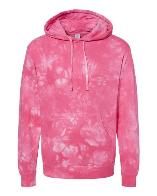Independent Trading Co. PRM4500TD Midweight Tie-Dyed Hooded Sweatshirt #color_Tie Dye Pink