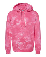 Independent Trading Co. PRM4500TD Midweight Tie-Dyed Hooded Sweatshirt #color_Tie Dye Pink