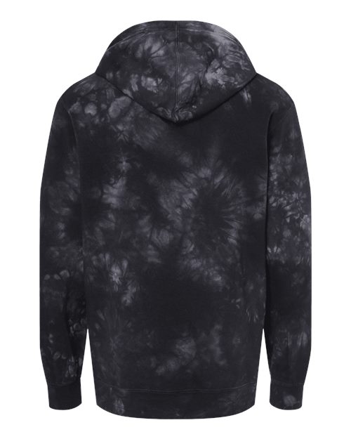 Independent Trading Co. PRM4500TD Midweight Tie-Dyed Hooded Sweatshirt #color_Tie Dye Black