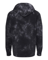 Independent Trading Co. PRM4500TD Midweight Tie-Dyed Hooded Sweatshirt #color_Tie Dye Black