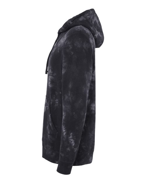 Independent Trading Co. PRM4500TD Midweight Tie-Dyed Hooded Sweatshirt #color_Tie Dye Black