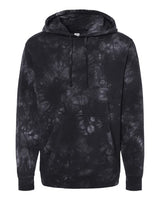 Independent Trading Co. PRM4500TD Midweight Tie-Dyed Hooded Sweatshirt #color_Tie Dye Black