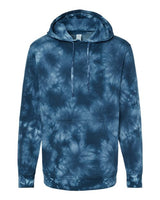 Independent Trading Co. PRM4500TD Midweight Tie-Dyed Hooded Sweatshirt #color_Tie Dye Navy