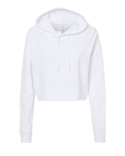 Independent Trading Co. AFX64CRP Women’s Lightweight Crop Hooded Sweatshirt #color_White