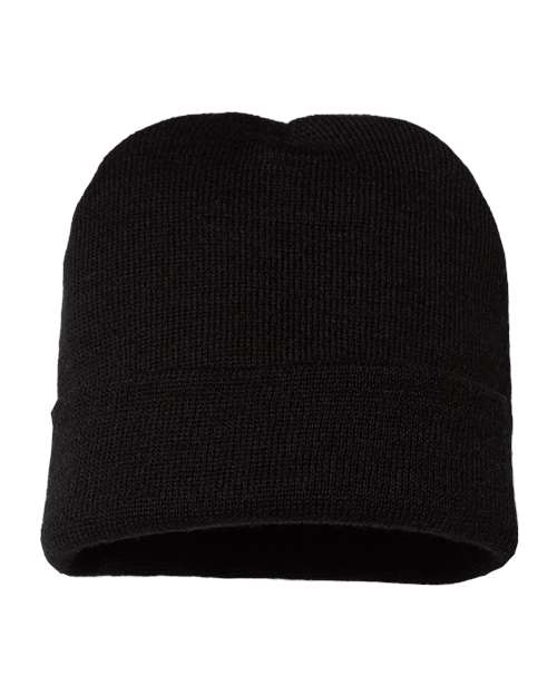 "CAP AMERICA TKN24 USA-Made 12" Cuffed Beanie #color_Black"