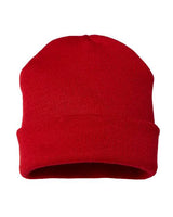 "CAP AMERICA TKN24 USA-Made 12" Cuffed Beanie #color_True Red"