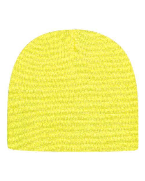 "CAP AMERICA TKN28 USA-Made 8 1/2" Beanie #color_Neon Yellow"
