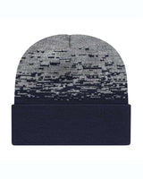 CAP AMERICA RKS12 USA-Made Static Cuffed Beanie #color_True Navy/ Heather Grey