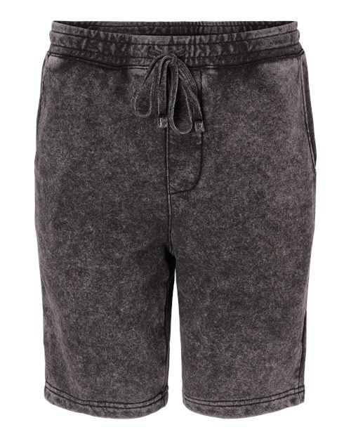 Independent Trading Co. PRM50STMW Mineral Wash Fleece Shorts #color_Black