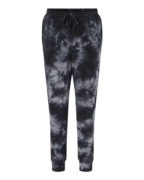 Independent Trading Co. PRM50PTTD Tie-Dyed Fleece Pants #color_Tie Dye Black