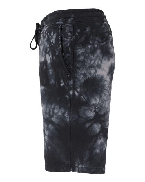Independent Trading Co. PRM50STTD Tie-Dyed Fleece Shorts #color_Tie Dye Black