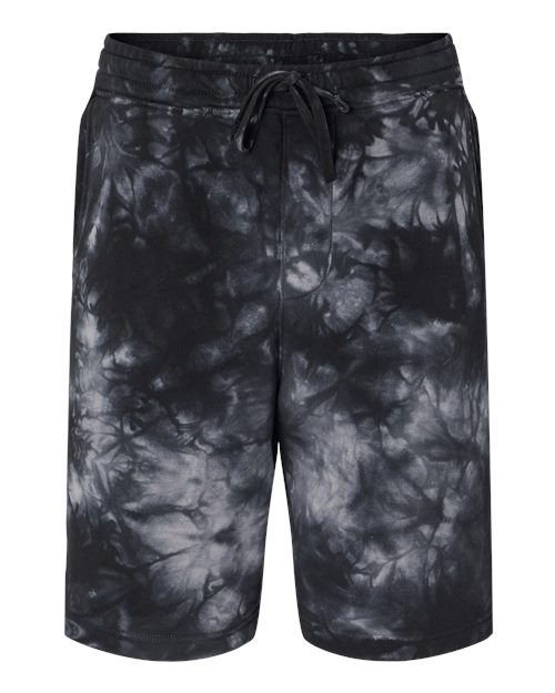 Independent Trading Co. PRM50STTD Tie-Dyed Fleece Shorts #color_Tie Dye Black
