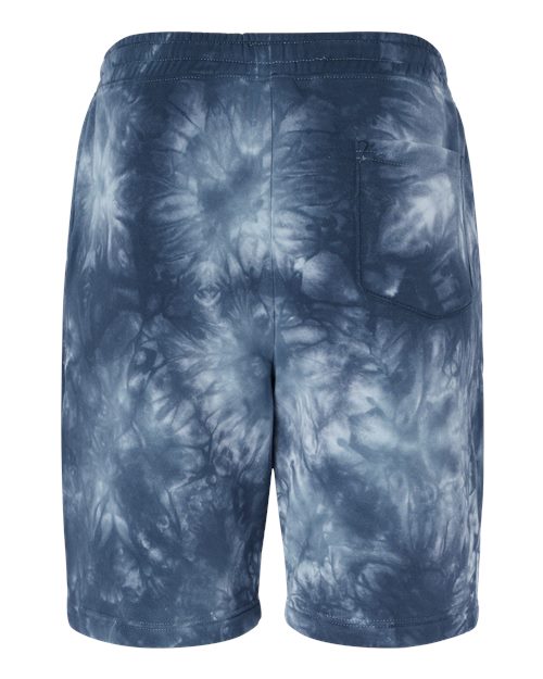 Independent Trading Co. PRM50STTD Tie-Dyed Fleece Shorts #color_Tie Dye Navy