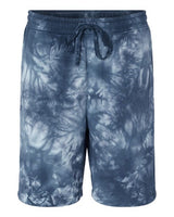 Independent Trading Co. PRM50STTD Tie-Dyed Fleece Shorts #color_Tie Dye Navy