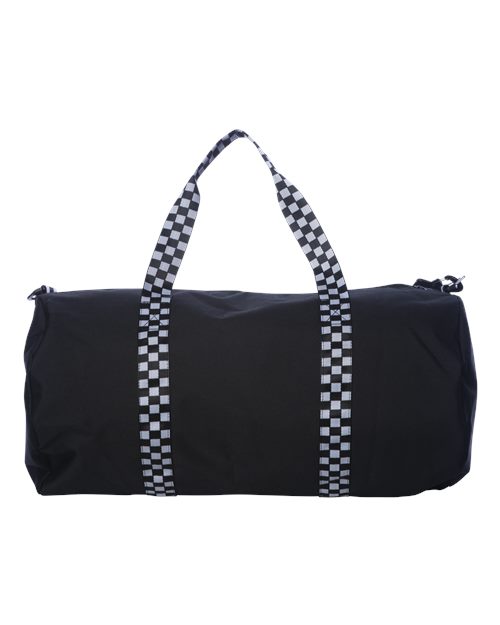Independent Trading Co. INDDUFBAG 29L Day Tripper Duffel Bag #color_Black/ Checker Strap