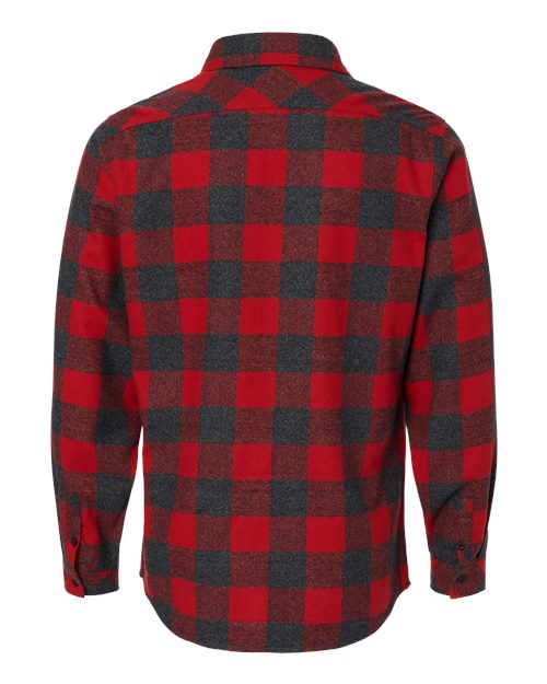 Burnside B8212 Woven Plaid Flannel With Biased Pocket #color_RED/ H BLACK