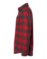 Burnside B8212 Woven Plaid Flannel With Biased Pocket #color_RED/ H BLACK