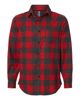 Burnside B8212 Woven Plaid Flannel With Biased Pocket #color_RED/ H BLACK