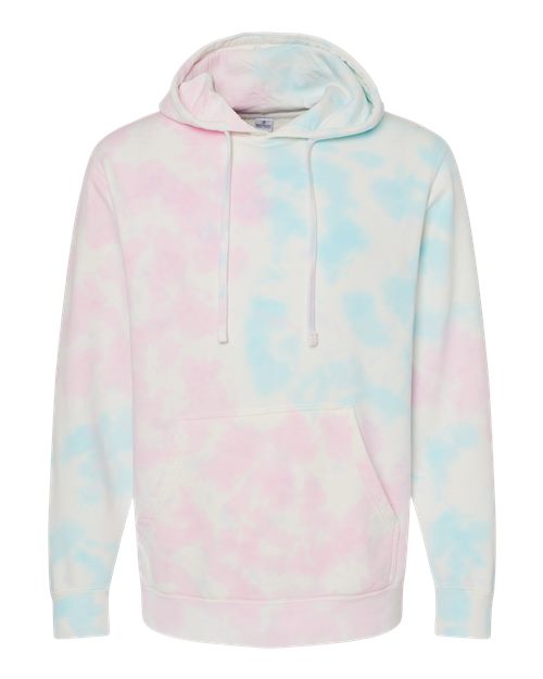 Independent Trading Co. PRM4500TD Midweight Tie-Dyed Hooded Sweatshirt #color_Tie Dye Cotton Candy